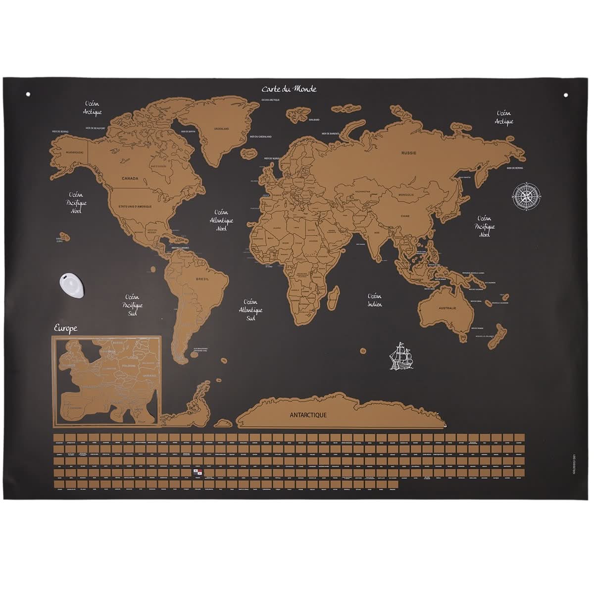 CARTE A GRATTER DRAPEAUX