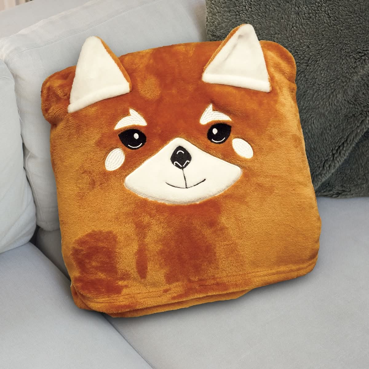 PLAID KANGOUROU PANDA ROUX