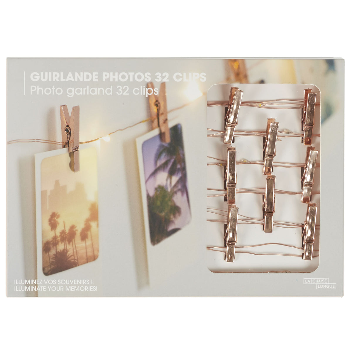 GUIRLANDE PHOTOS 32 CLIPS ROSEGOLD
