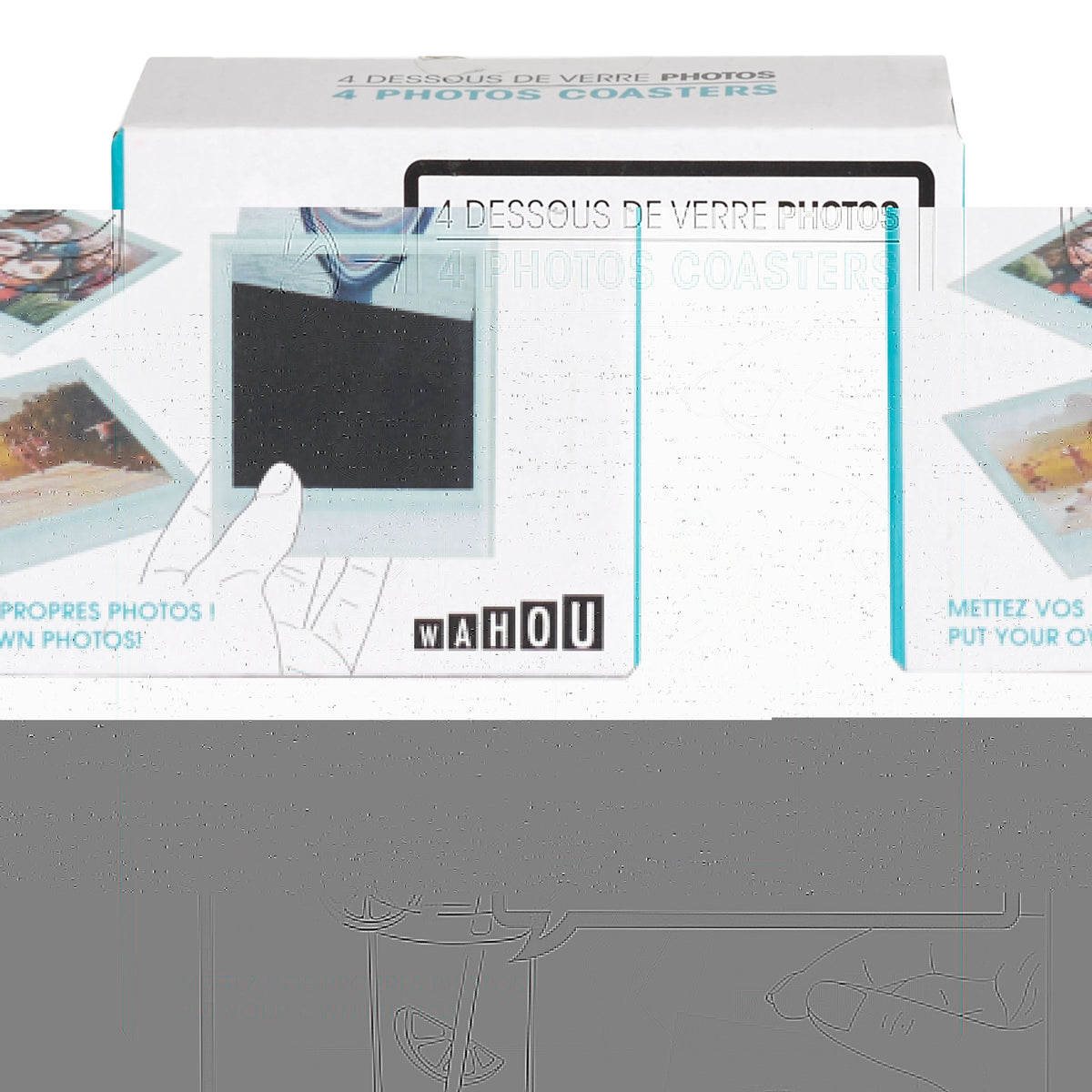 DESSOUS DE VERRES PHOTO 4 PCS