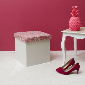 POUF PLIABLE TWEED ROSE