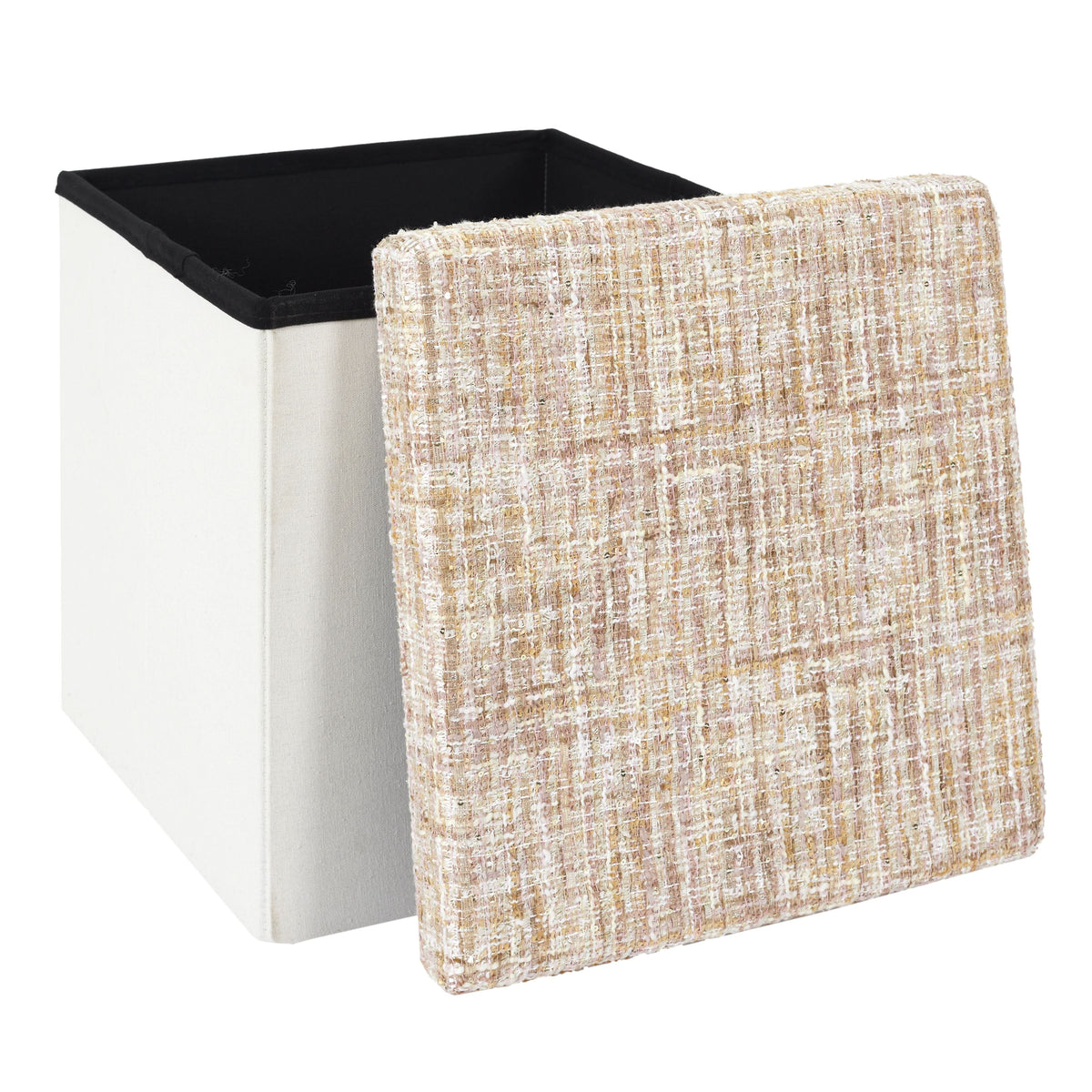 POUF PLIABLE TWEED BEIGE