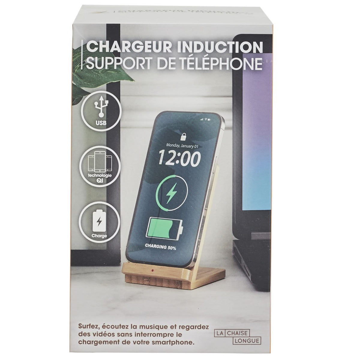 CHARGEUR INDUCTION SUPPORT DE TÉLÉPHONE
