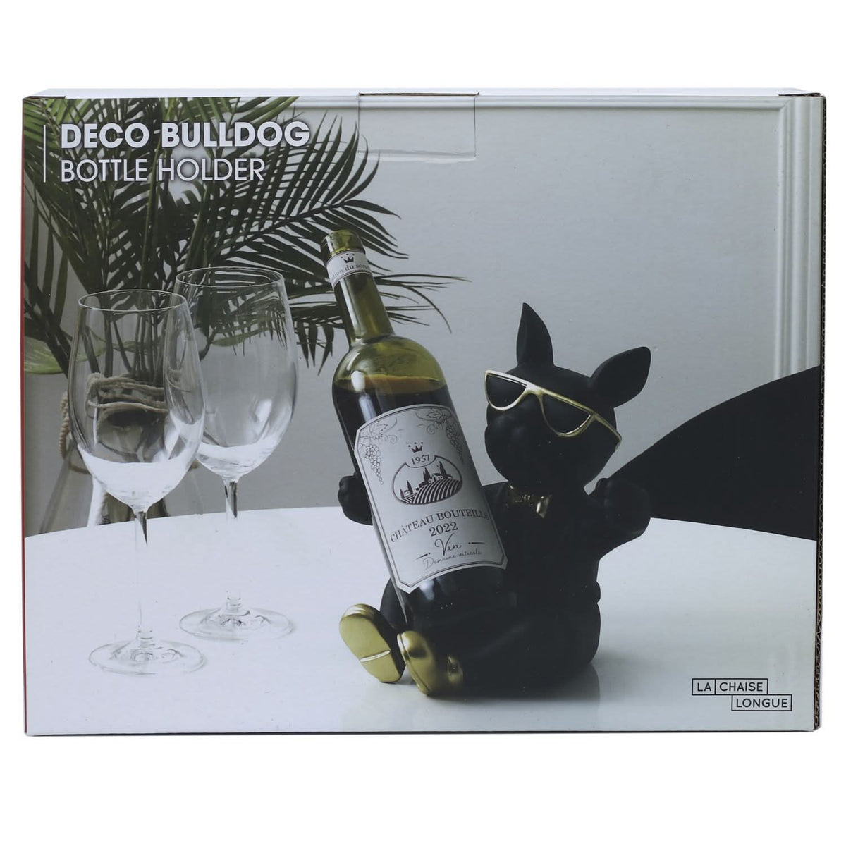 PORTE-BOUTEILLE BOULEDOGUE NOIR