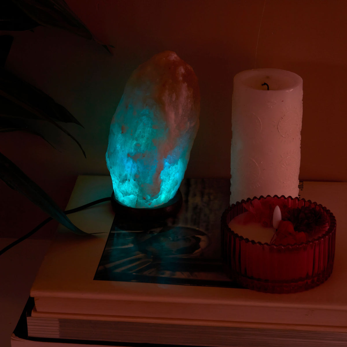 LAMPE CRISTAL DE SEL ROSE