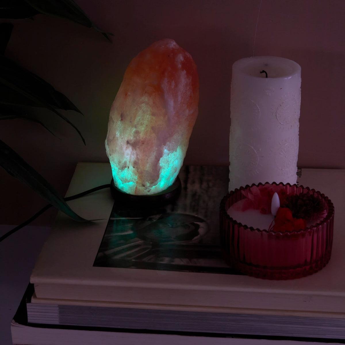 LAMPE CRISTAL DE SEL ROSE