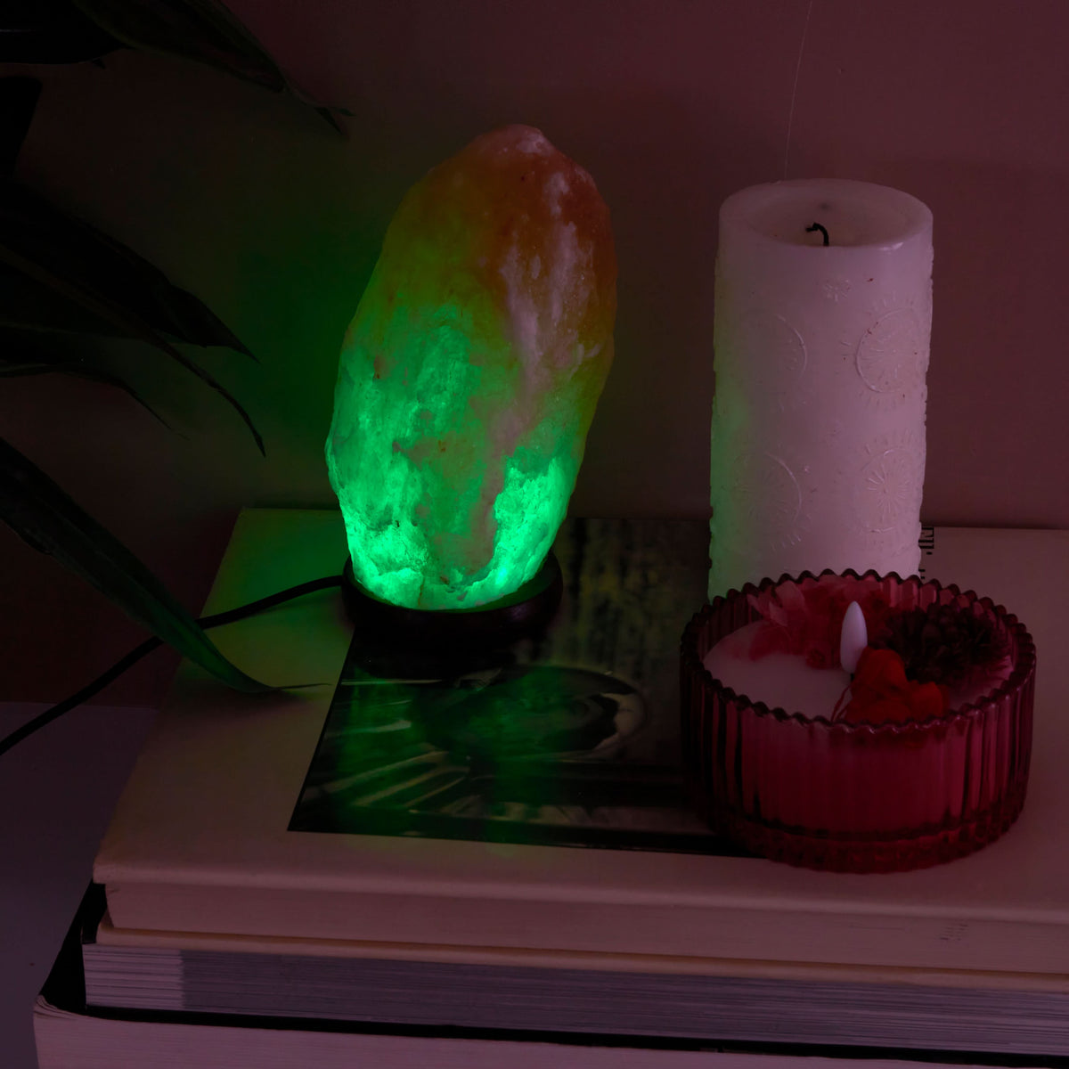LAMPE CRISTAL DE SEL ROSE