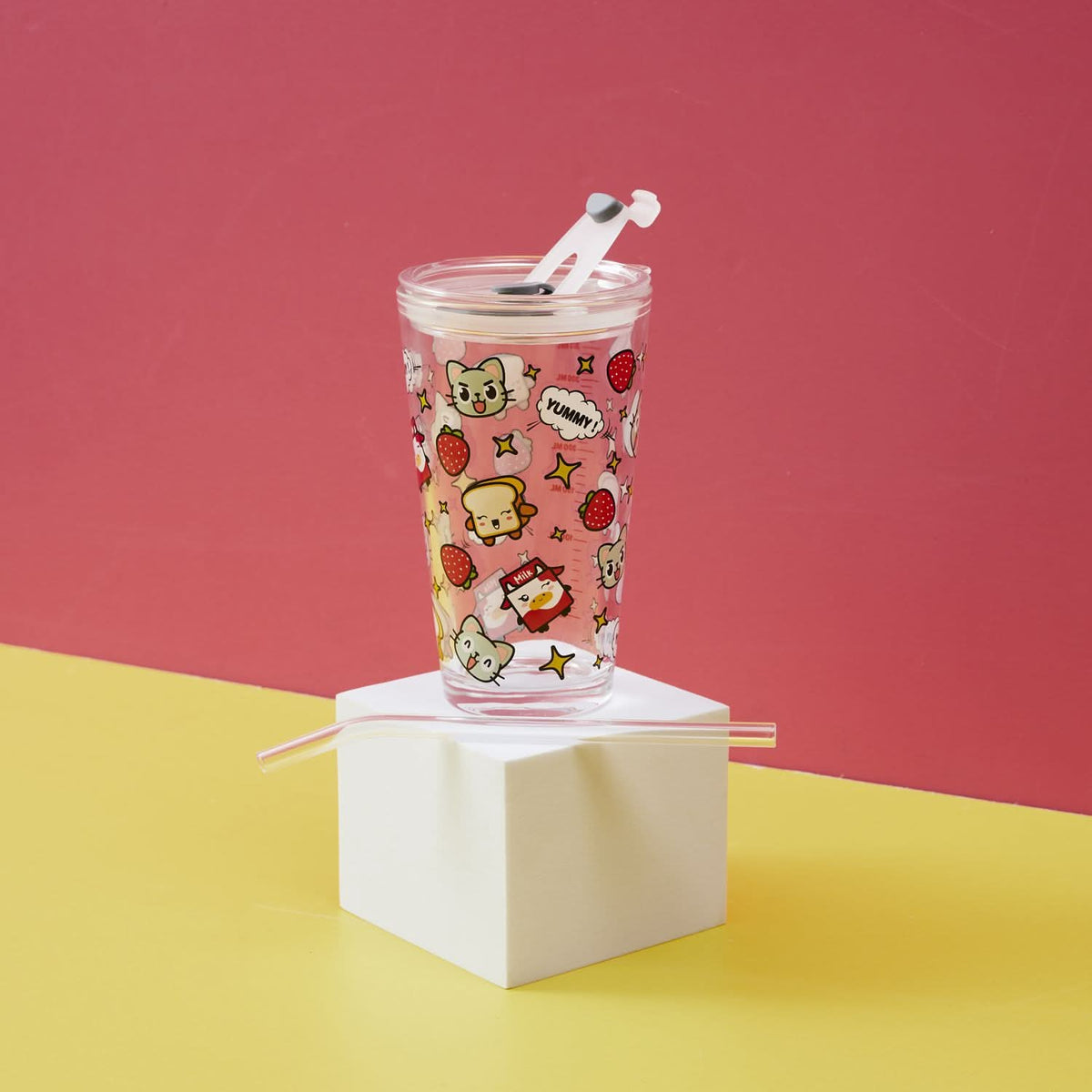 VERRE PAILLE HAPPY KAWAII