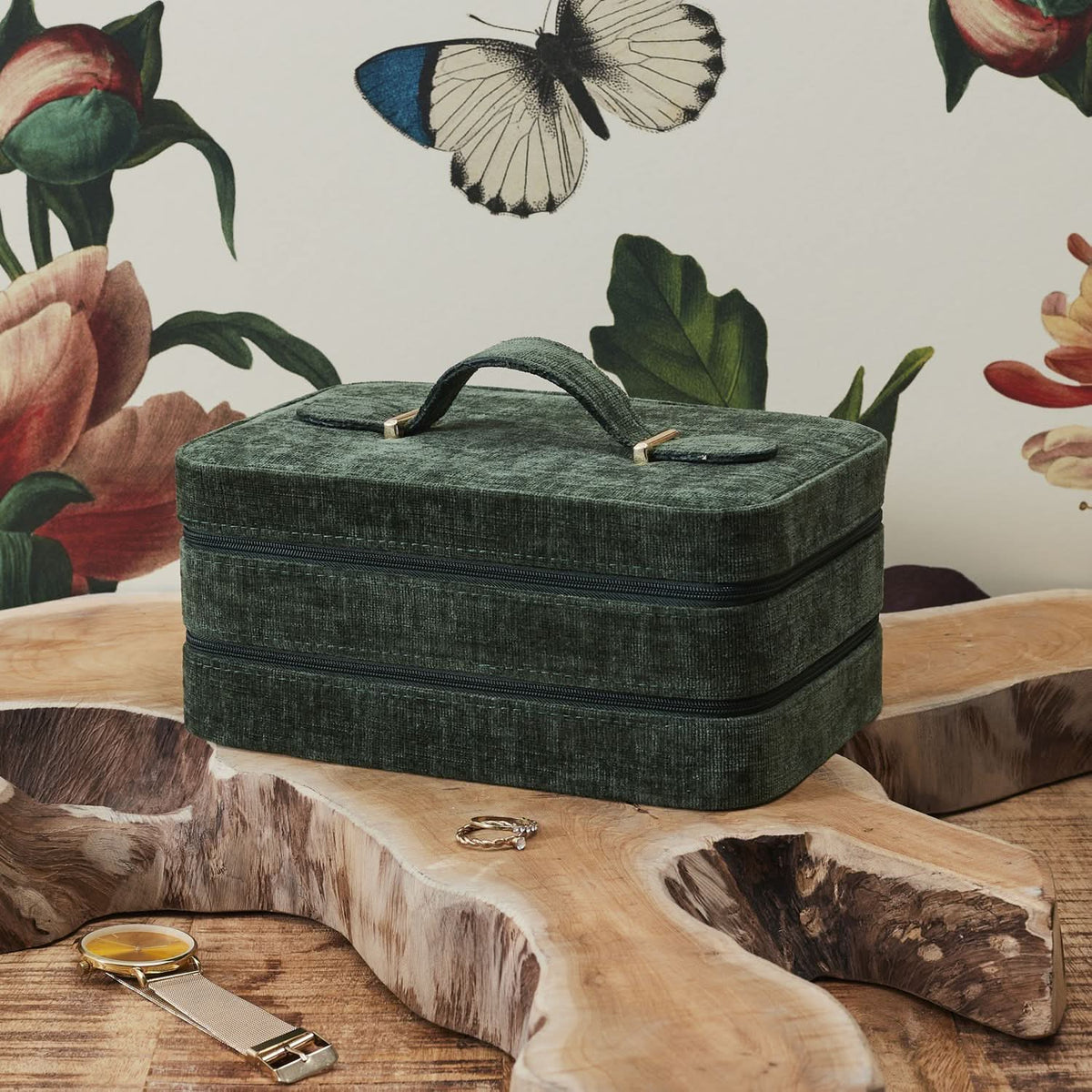 COFFRET A BIJOUX VELOURS JARDIN D’EDEN