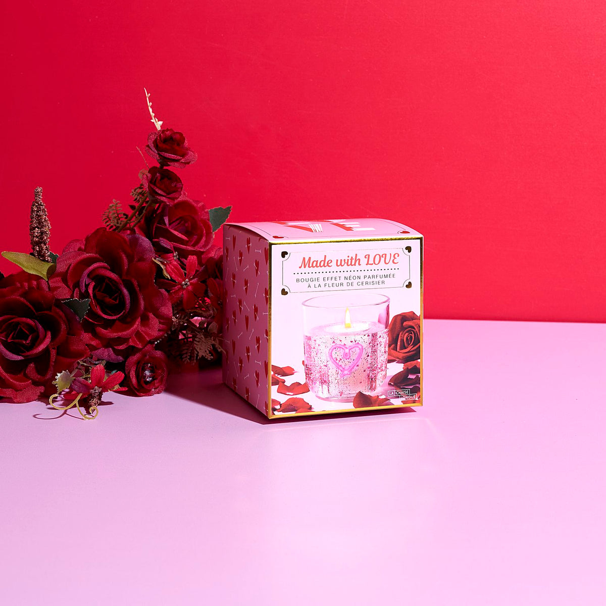 BOUGIE EFFET NEON COEUR