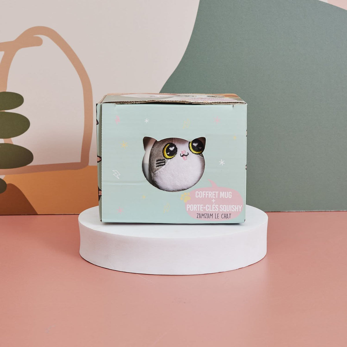 MUG ET PORTE CLES SQUISHY CHAT