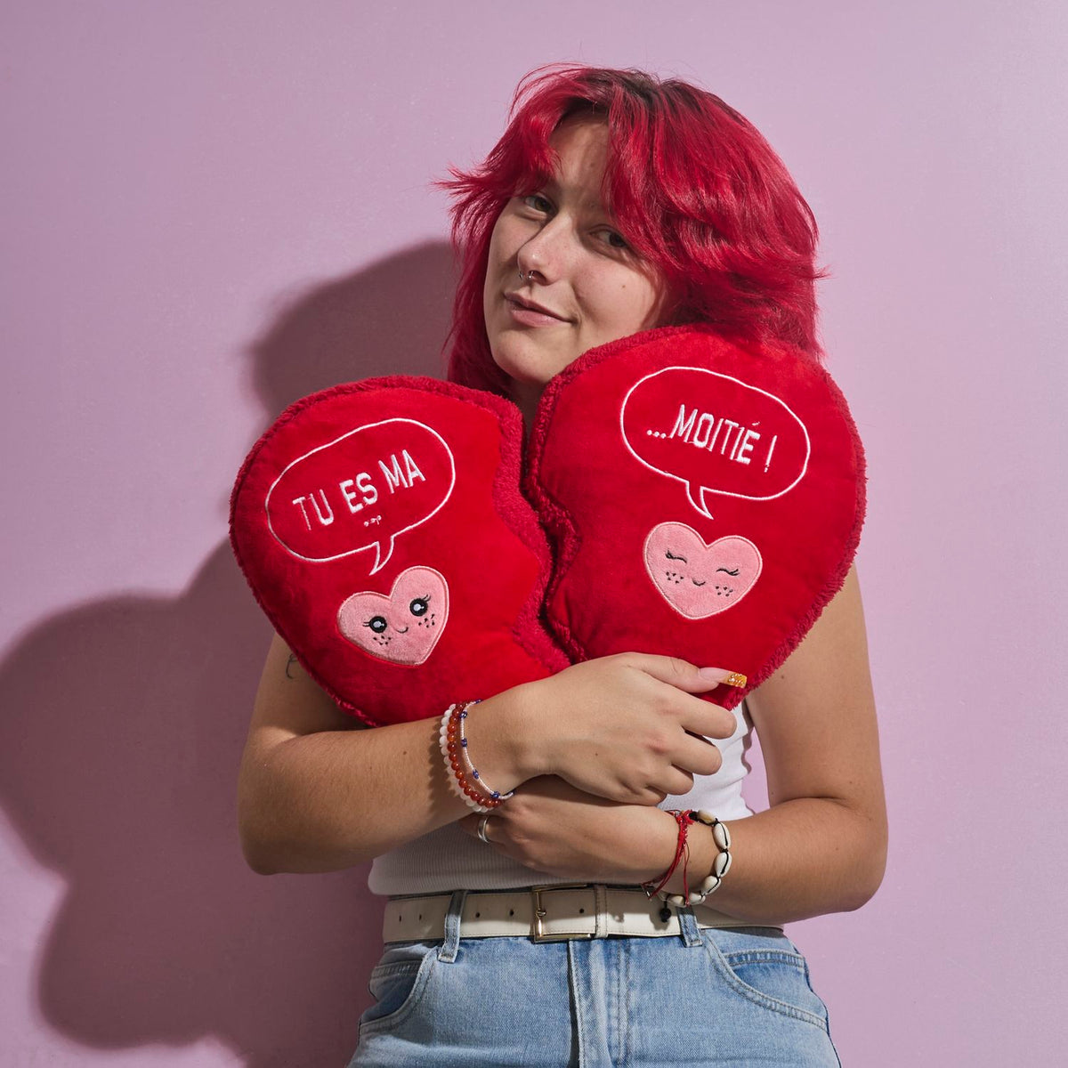 COUSSIN COEUR AIMANTE TU ES MA MOITIE