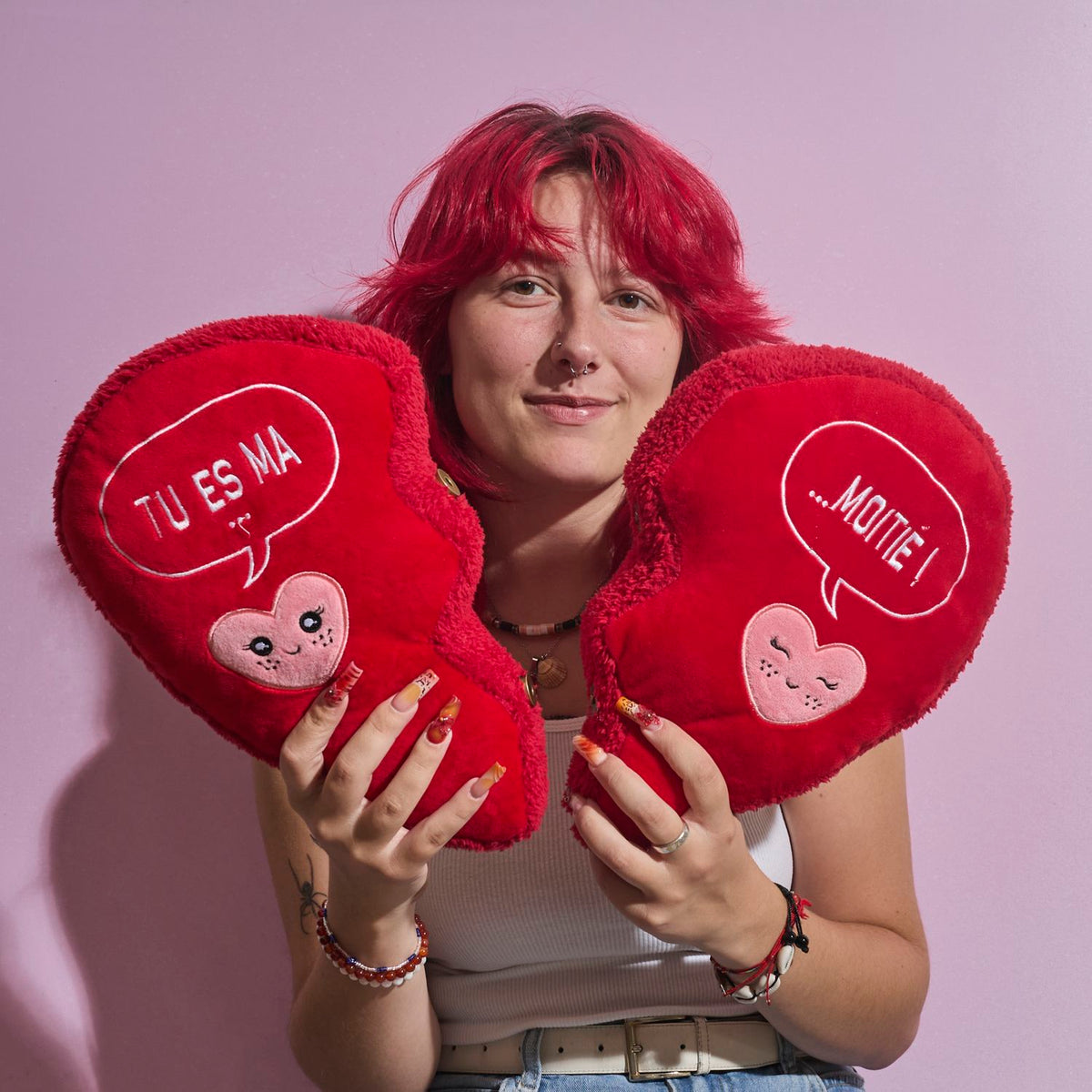 COUSSIN COEUR AIMANTE TU ES MA MOITIE