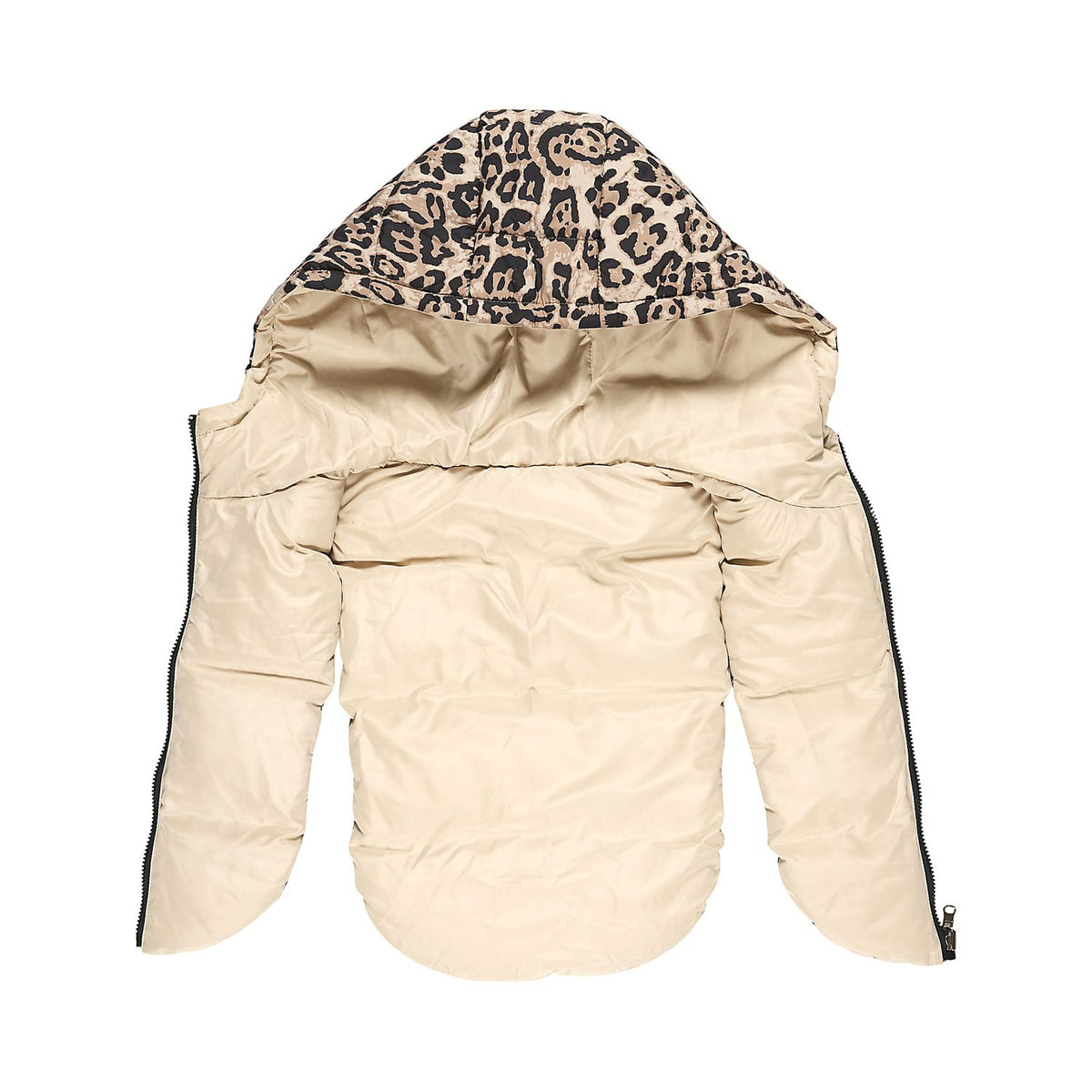 CAPUCHE DOUDOUNE REVERSIBLE LEOPARD