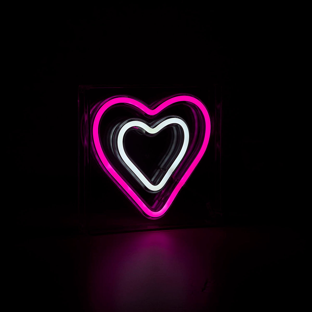 LAMPE EFFET NEON COEURS