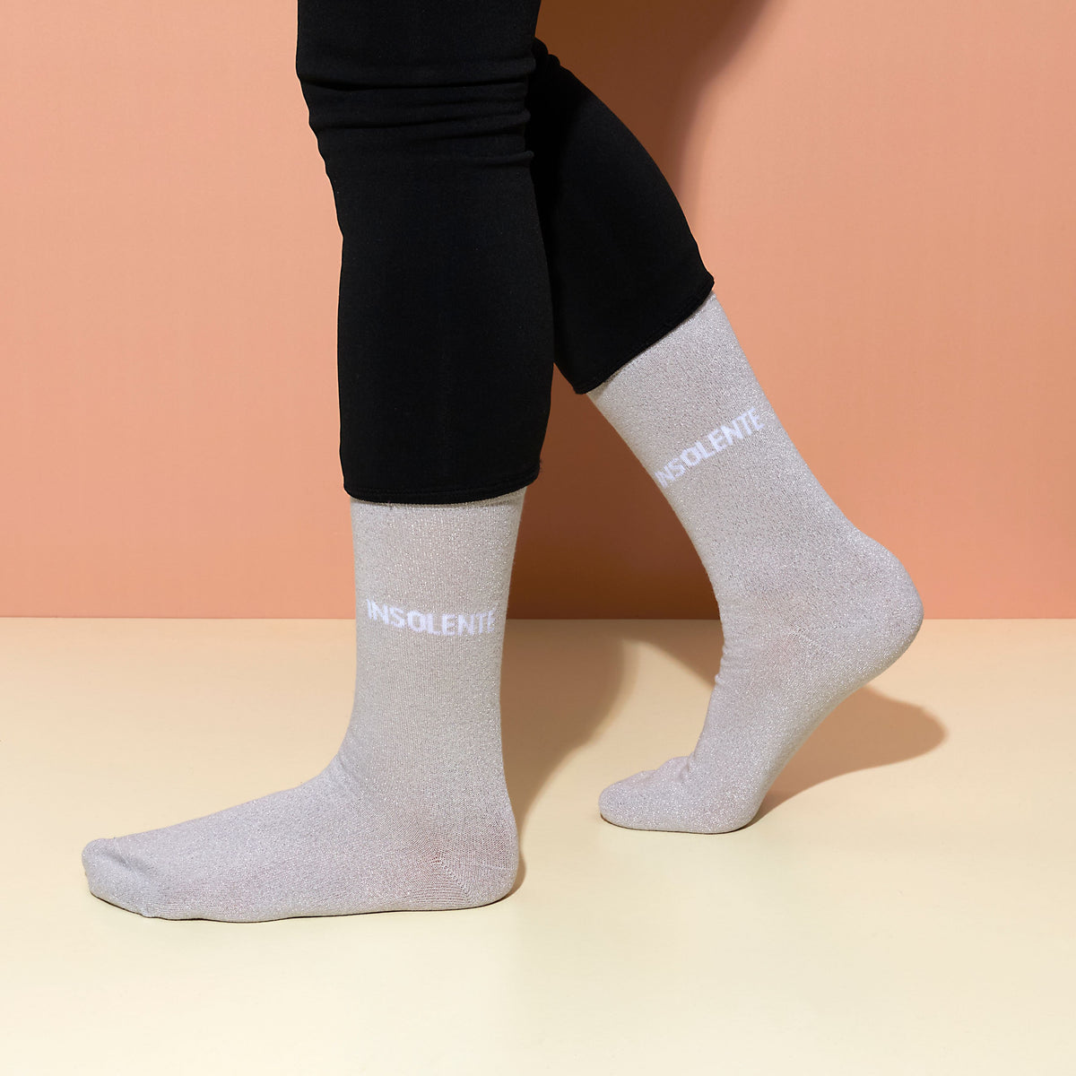CHAUSSETTES PAILLETTES ARGENT INSOLENTE