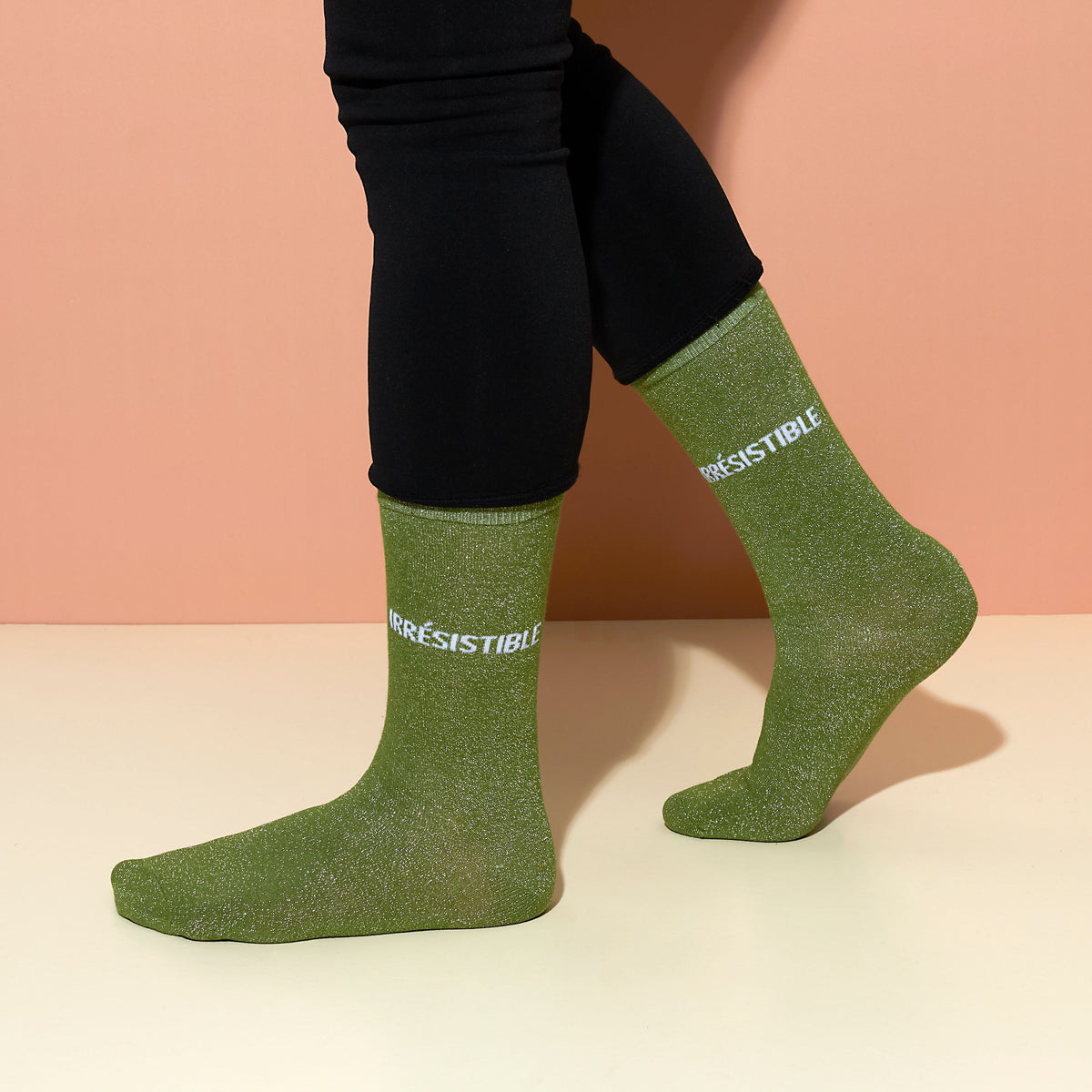 CHAUSSETTES PAILLETTES VERTES IRRESISTIBLE