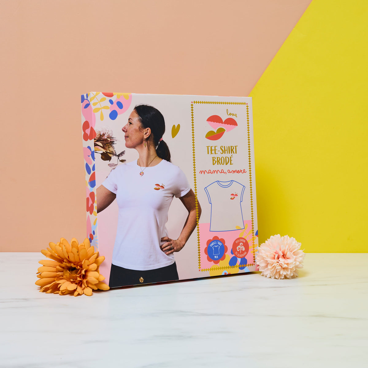 COFFRET T-SHIRT BRODE MAMA MI AMORE M/L