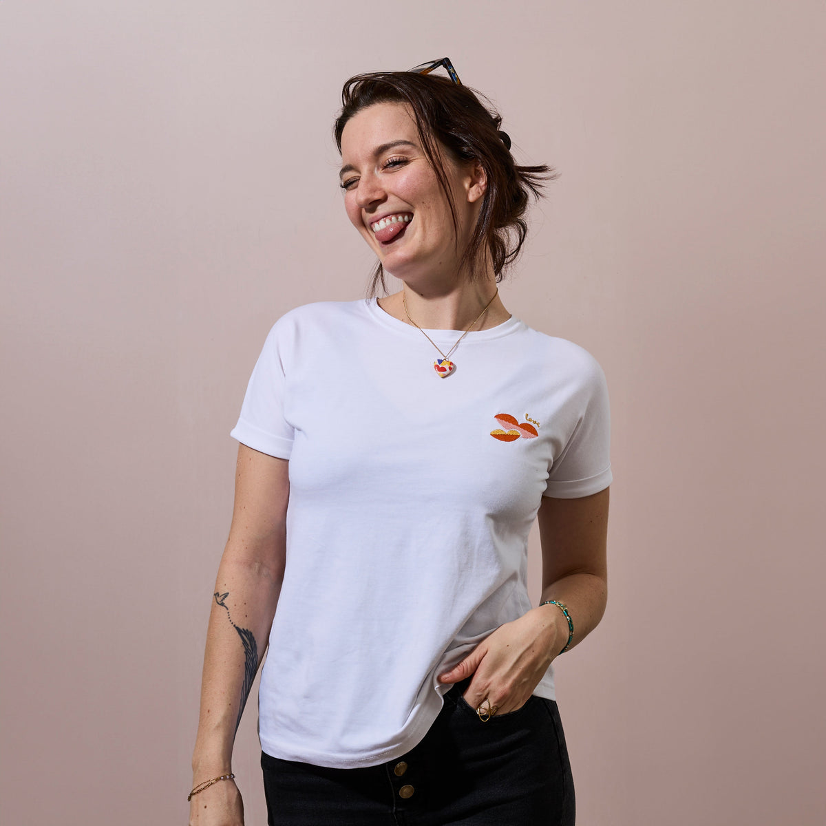 COFFRET T-SHIRT BRODE MAMA MI AMORE S/M