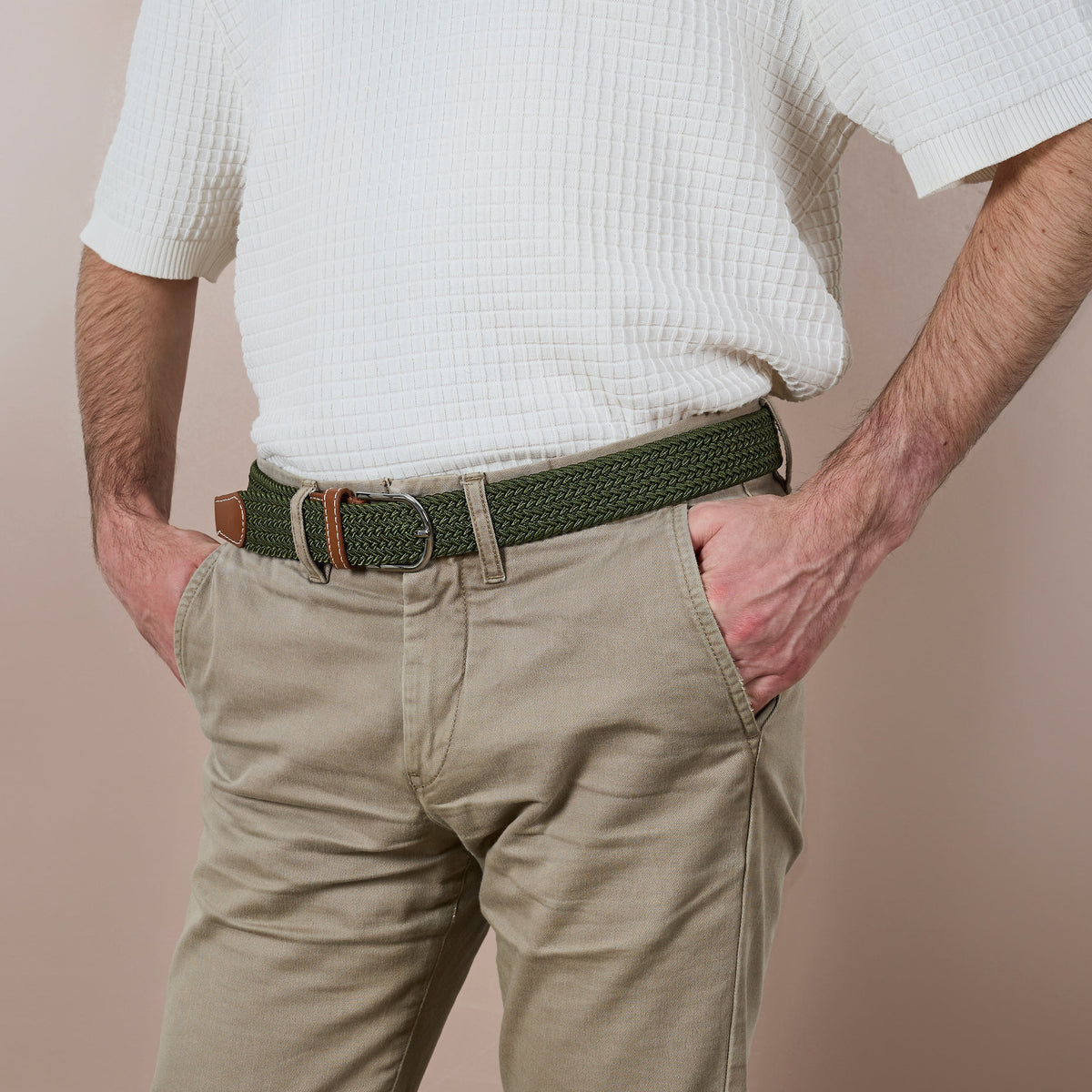 CEINTURE HOMME KAKI