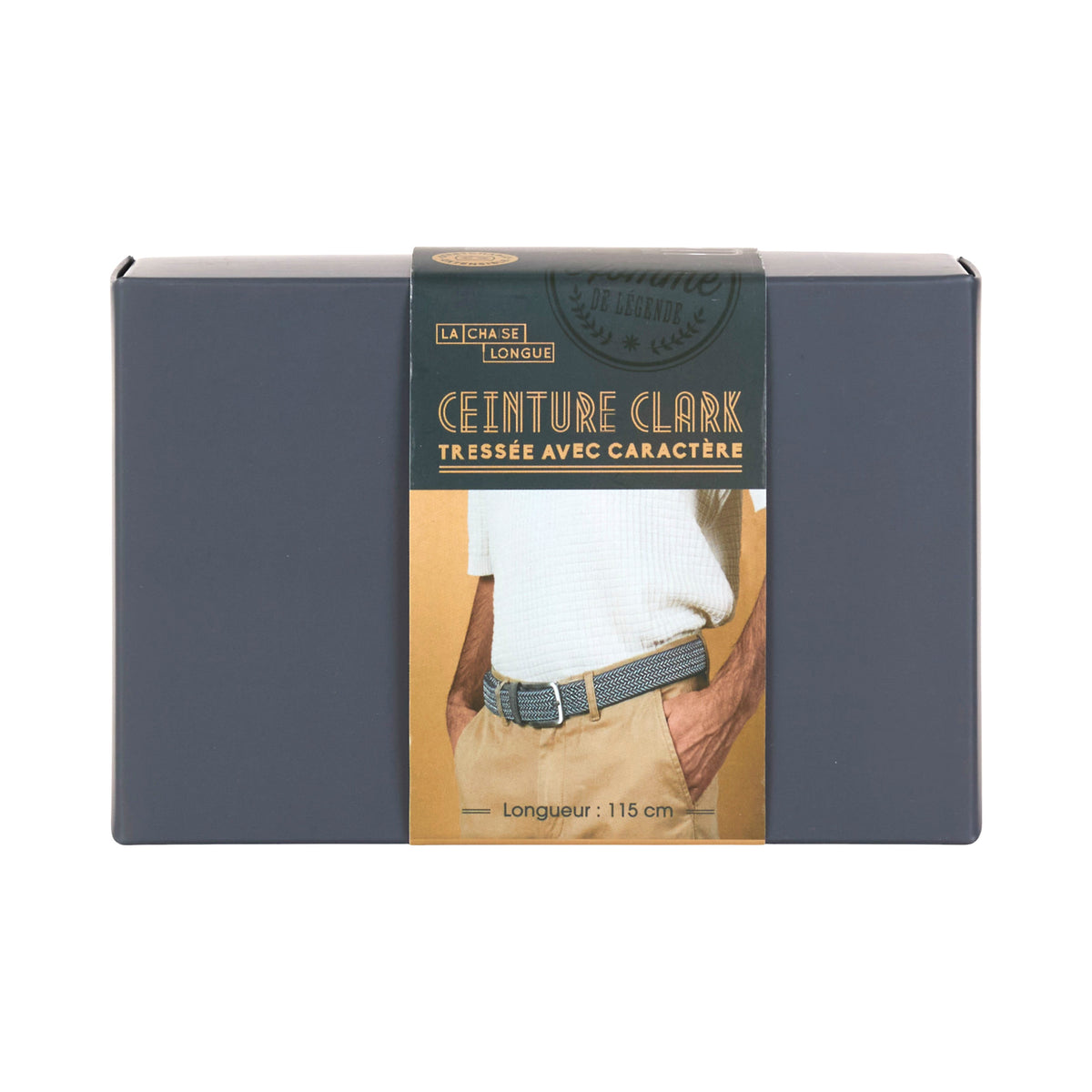 CEINTURE HOMME GRIS ET BLANC
