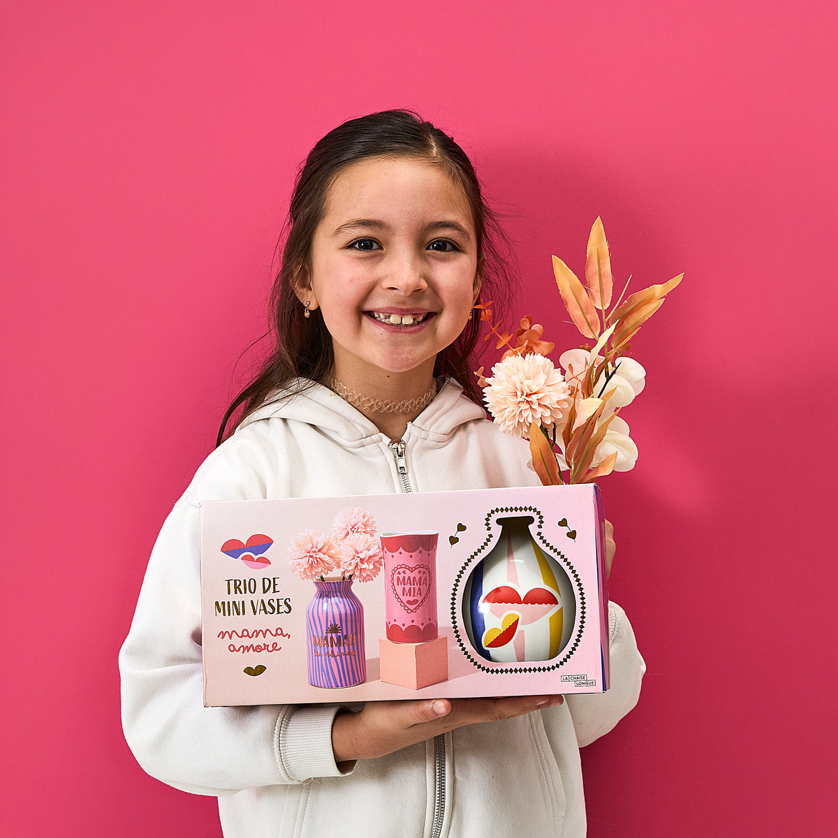 COFFRET DE 3 VASES MAMA MI AMORE