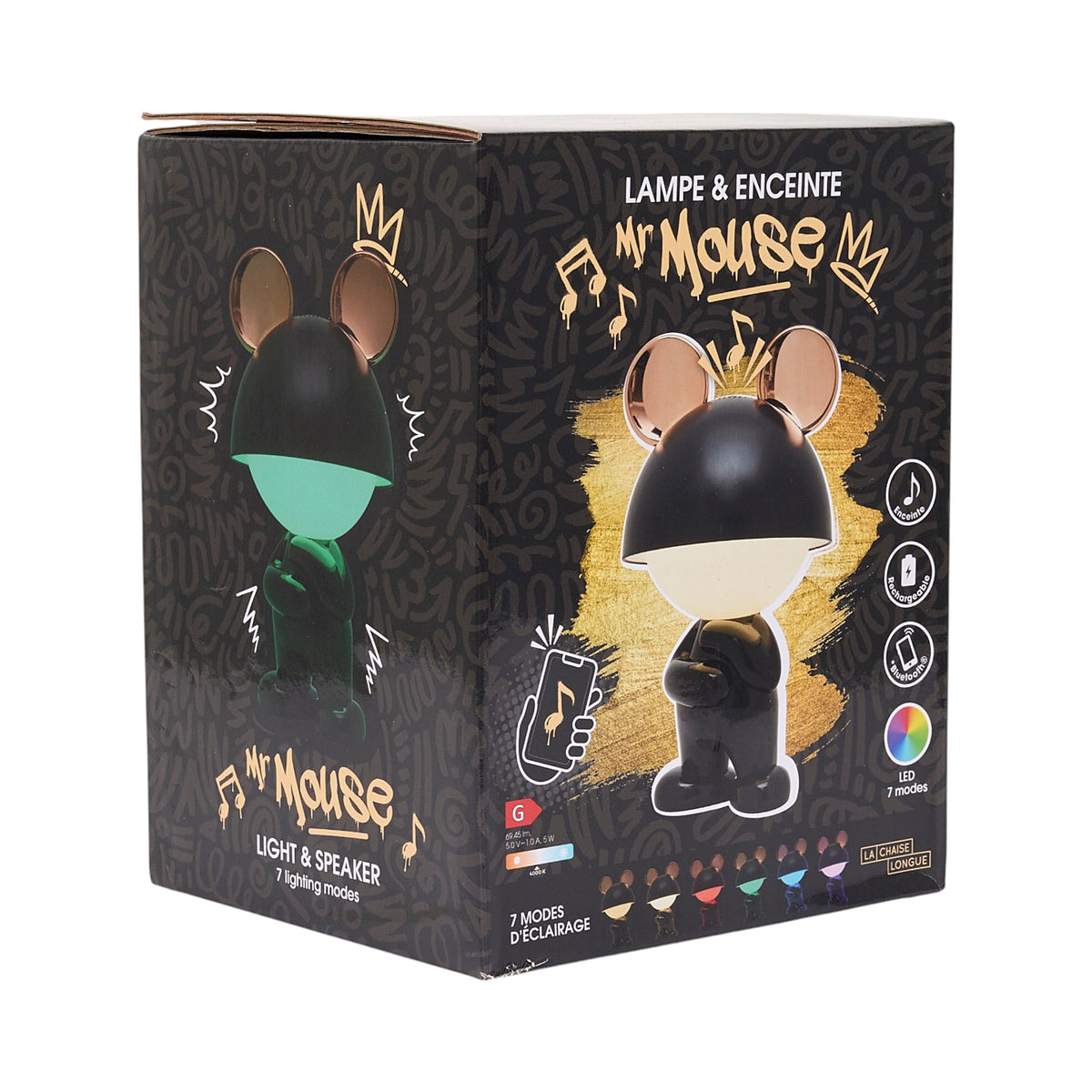 LAMPE ENCEINTE MISTER MOUSE GM DEBOUT NOIR