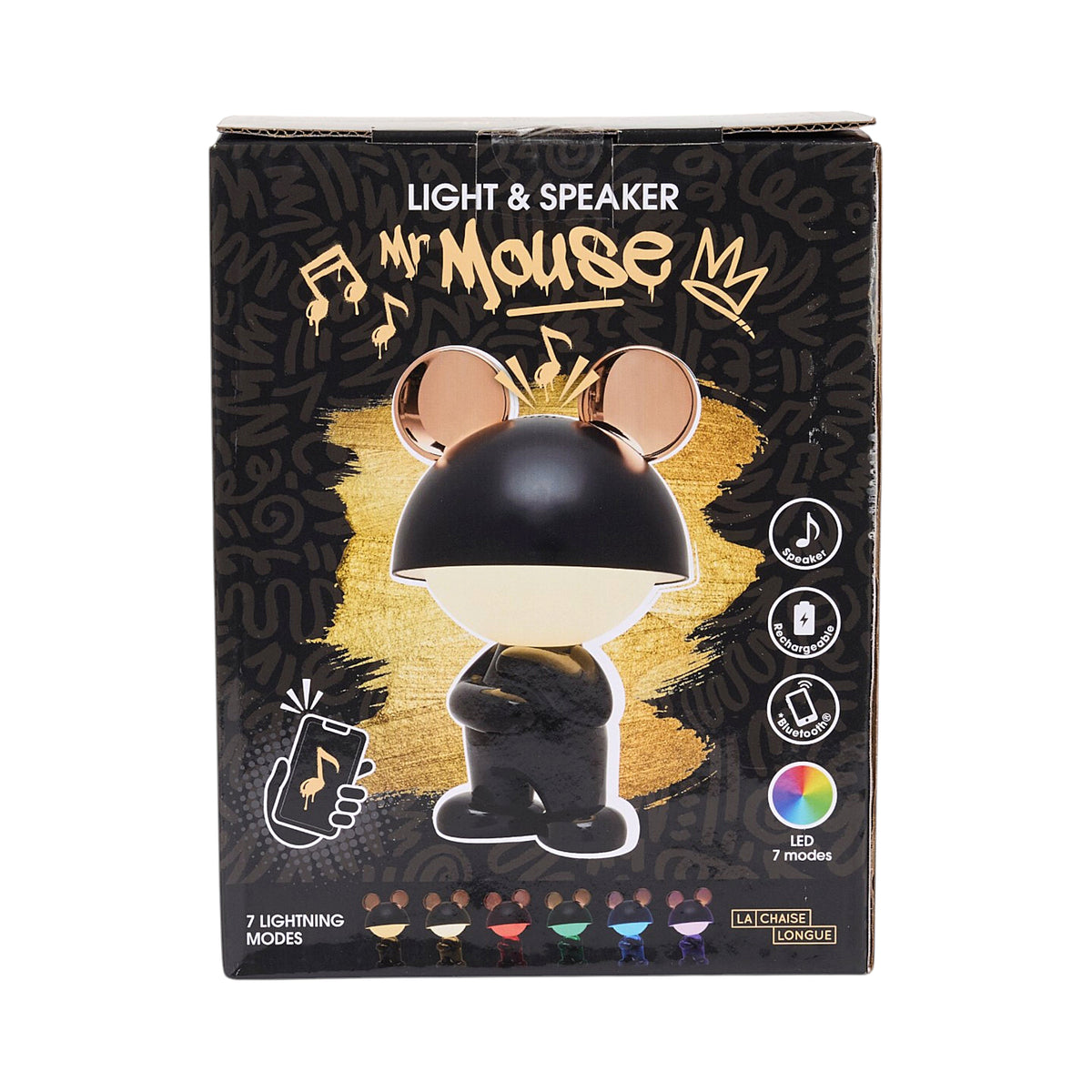 LAMPE ENCEINTE MISTER MOUSE GM DEBOUT NOIR