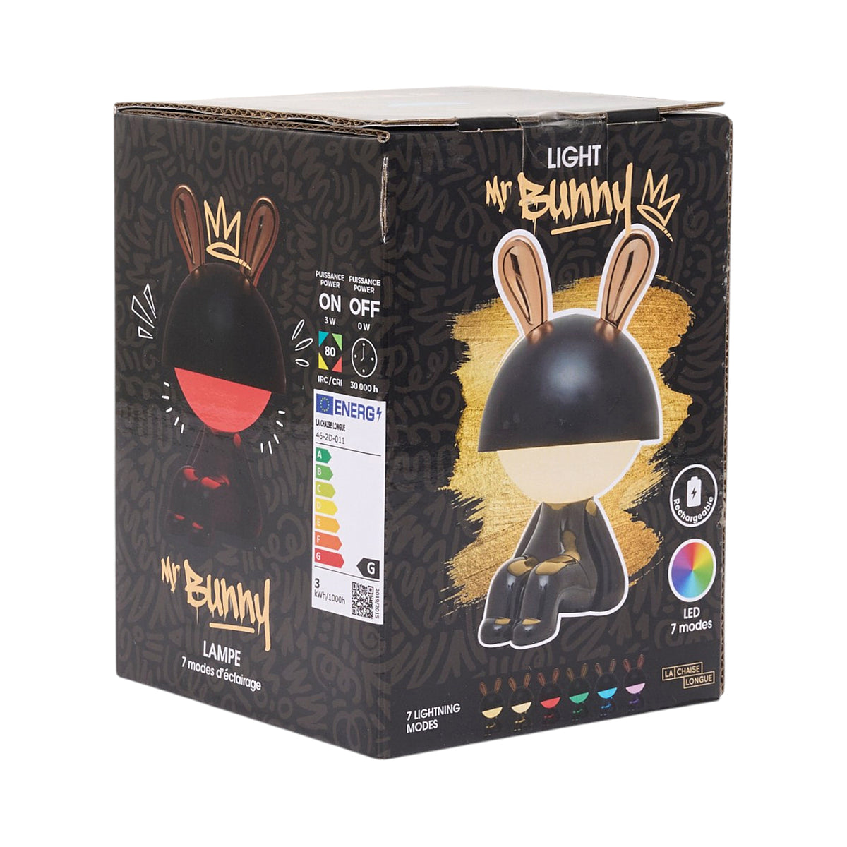 LAMPE MISTER BUNNY PM ASSIS NOIR