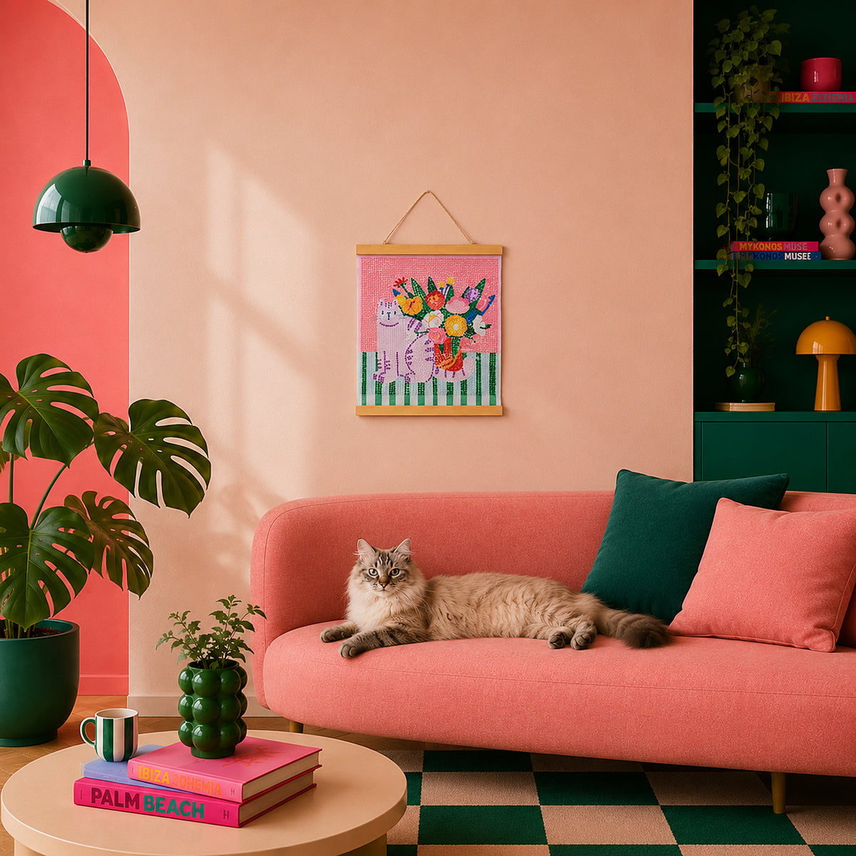 KIT DIY DIAMOND PAINTING AFFICHE SPRING KITTY