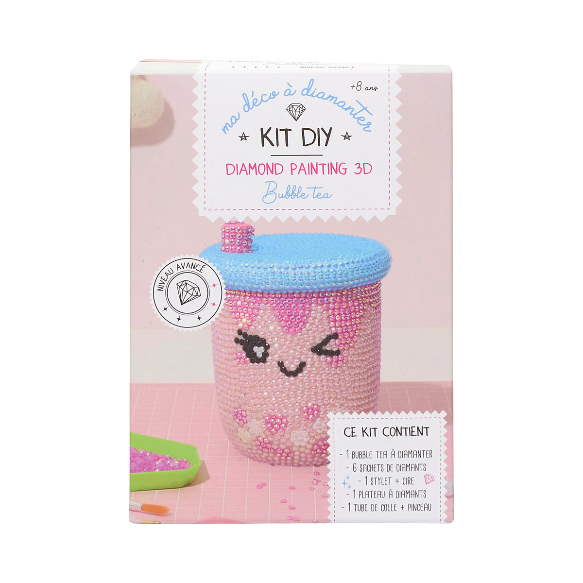 KIT DIY DIAMOND PAINTING 3D BUBBLE TEA