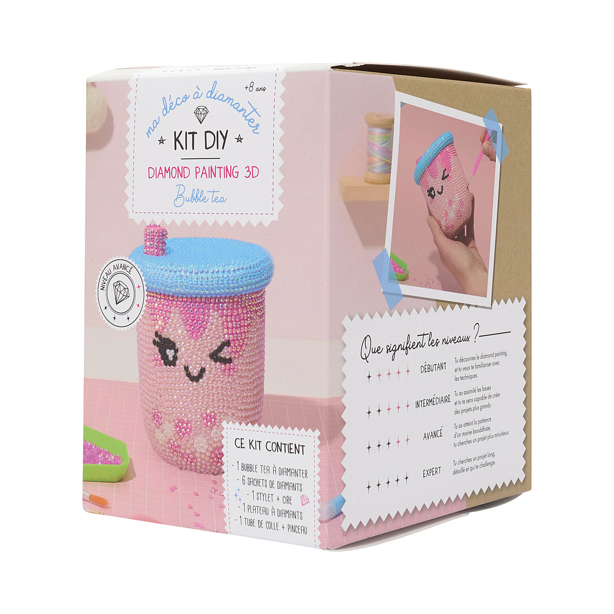 KIT DIY DIAMOND PAINTING 3D BUBBLE TEA