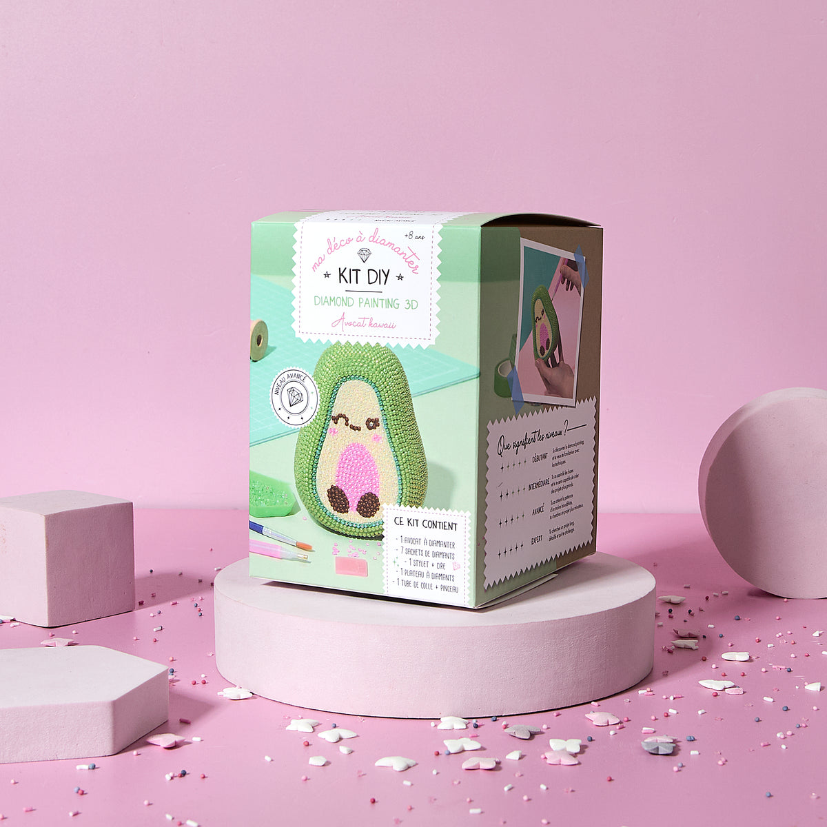 KIT DIY DIAMOND PAINTING 3D AVOCAT KAWAII