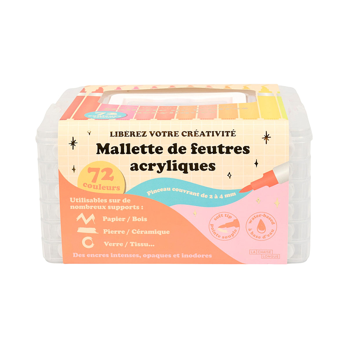 MALLETTE DE 72 FEUTRES ACRYLIQUES