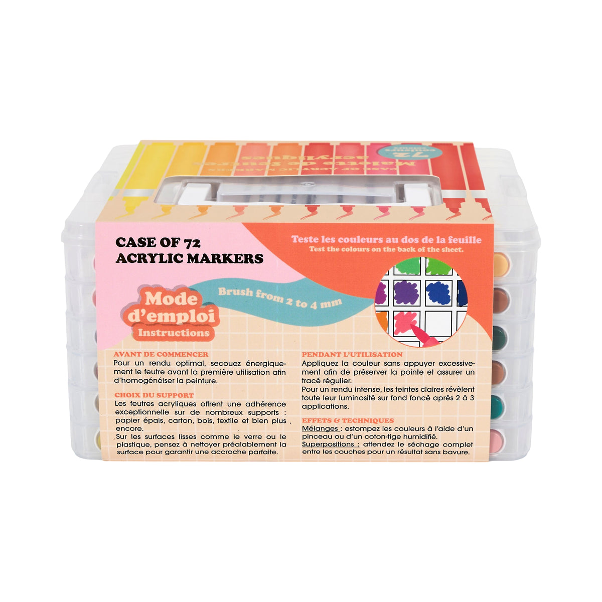 MALLETTE DE 72 FEUTRES ACRYLIQUES