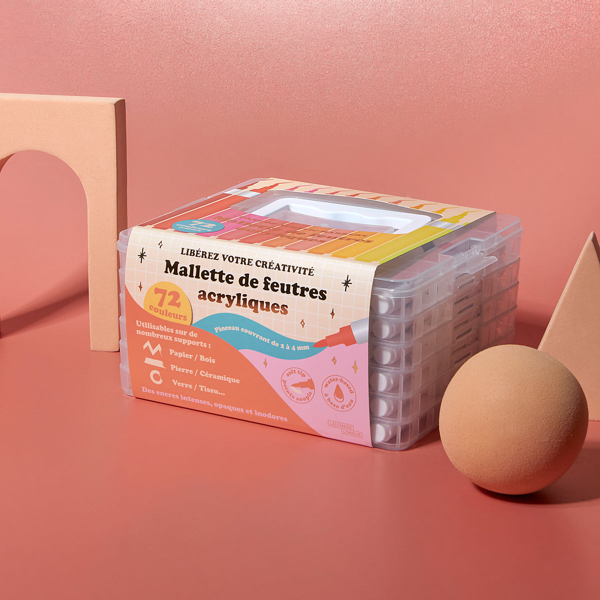 MALLETTE DE 72 FEUTRES ACRYLIQUES