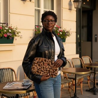 POCHETTE WILD FOURRURE FAUSSE LEOPARD