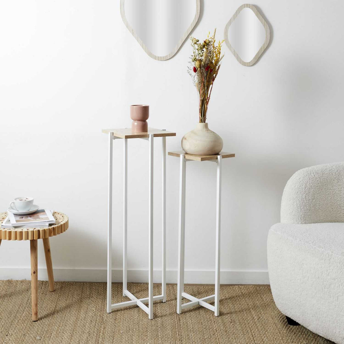 SELLETTE BLANC LOKA - LOT DE 2