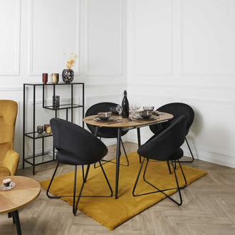 FAUTEUIL ROND VELOURS COTELE GIULIA NOIR