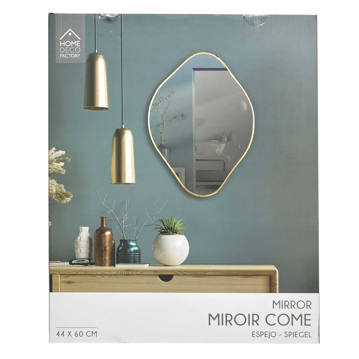 MIROIR DECO CONTOUR DORE LOSANGE H60CM COME