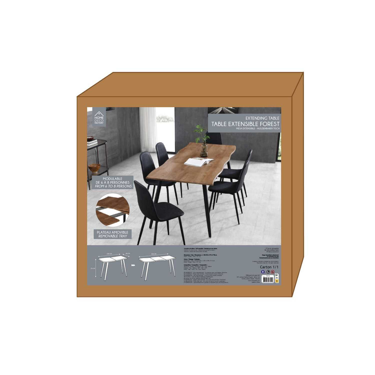 TABLE EXTENSIBLE 6 A 8 PERSONNES FOREST FIRST