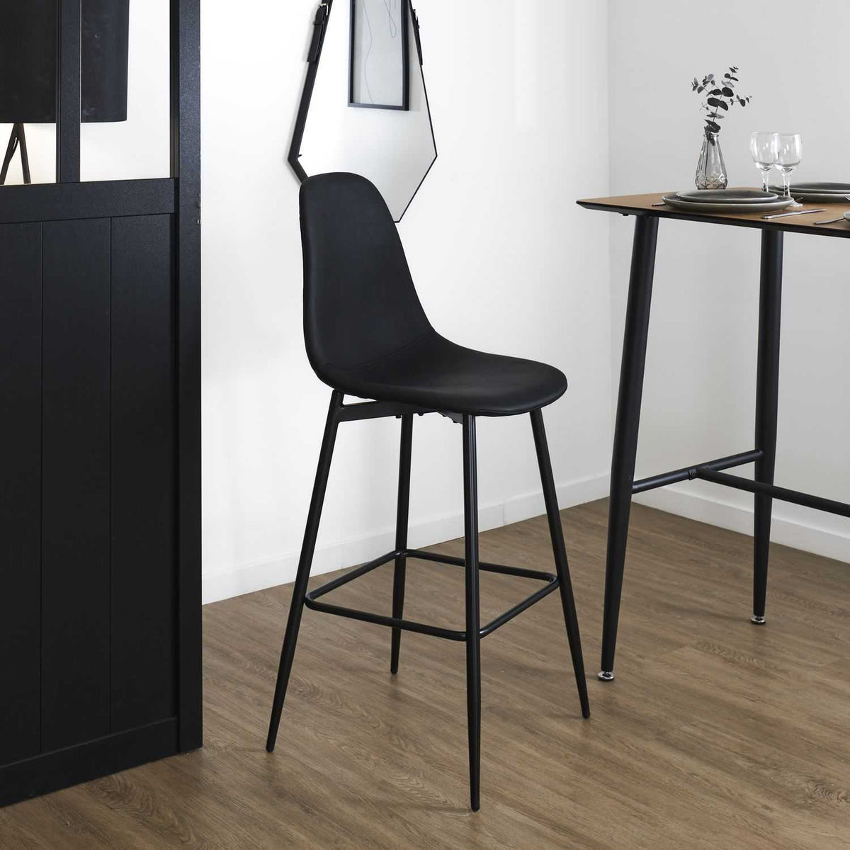 CHAISE DE BAR AMBER NOIR