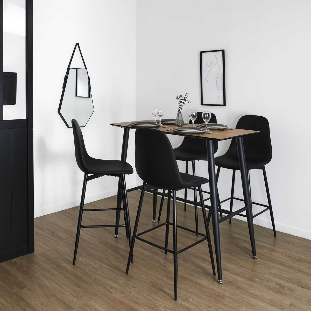 CHAISE DE BAR AMBER NOIR
