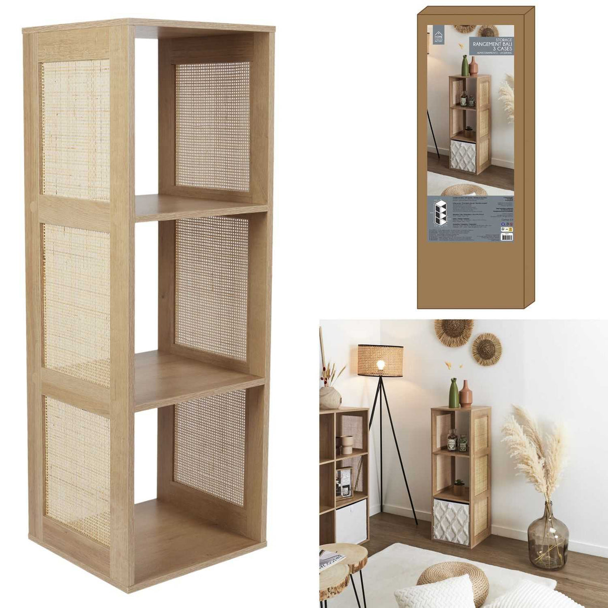 RANGEMENT MODULABLE 3 CASES BALI