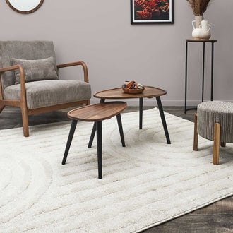 TABLE GIGOGNE GALET ACACIA - LOT DE 2