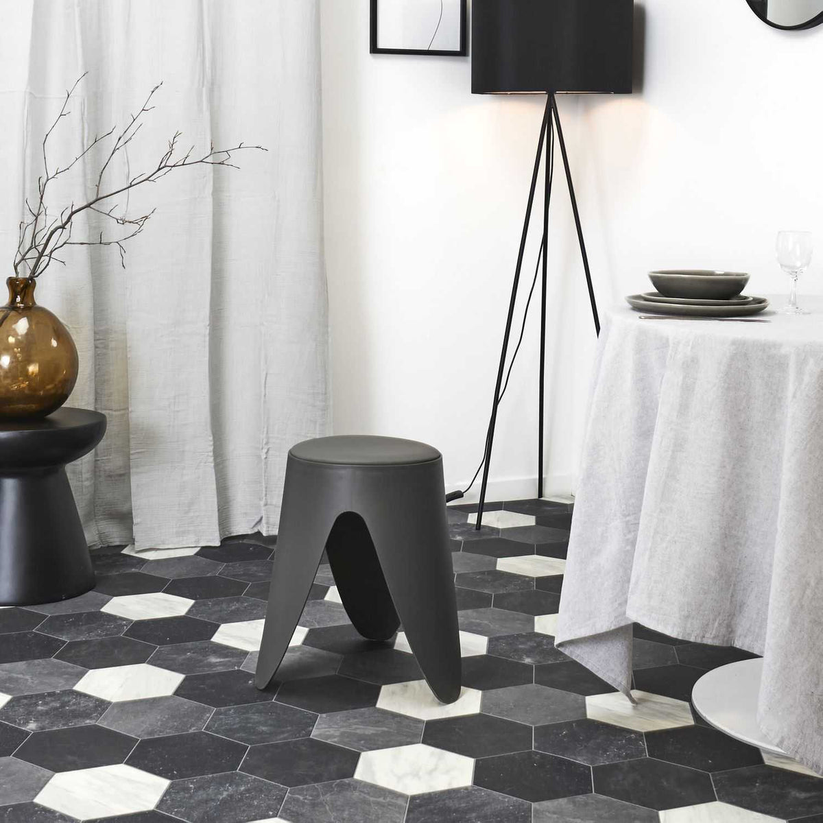 TABOURET EVE GRIS