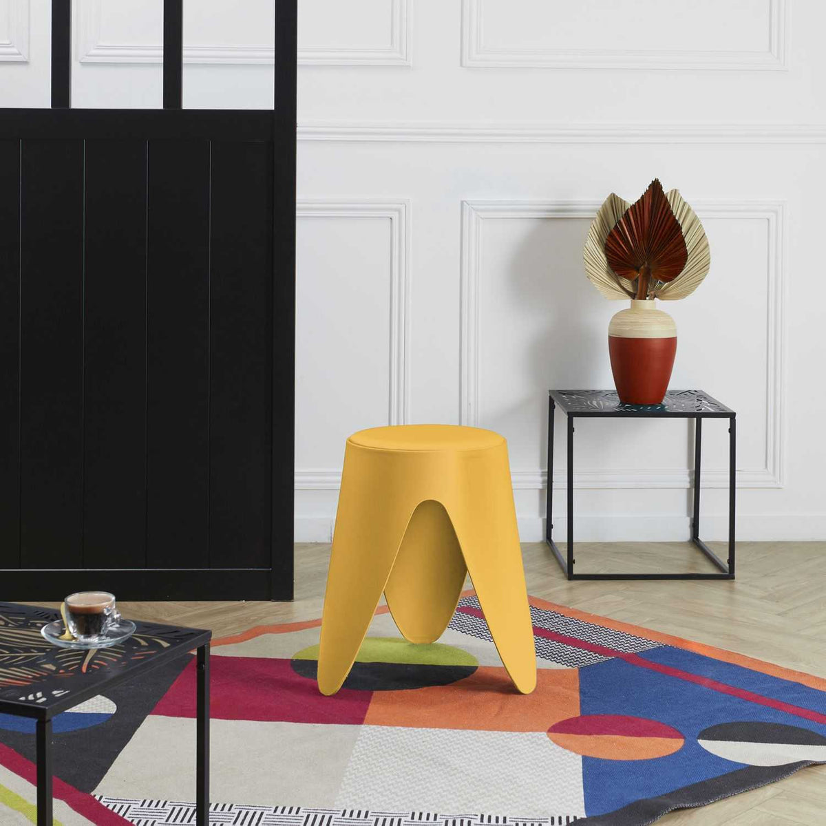 TABOURET EVE JAUNE MOUTARDE