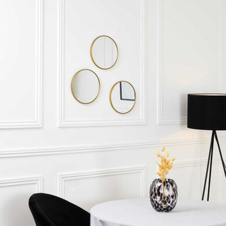 MIROIR TORONTO DORE D26CM -  LOT DE 3