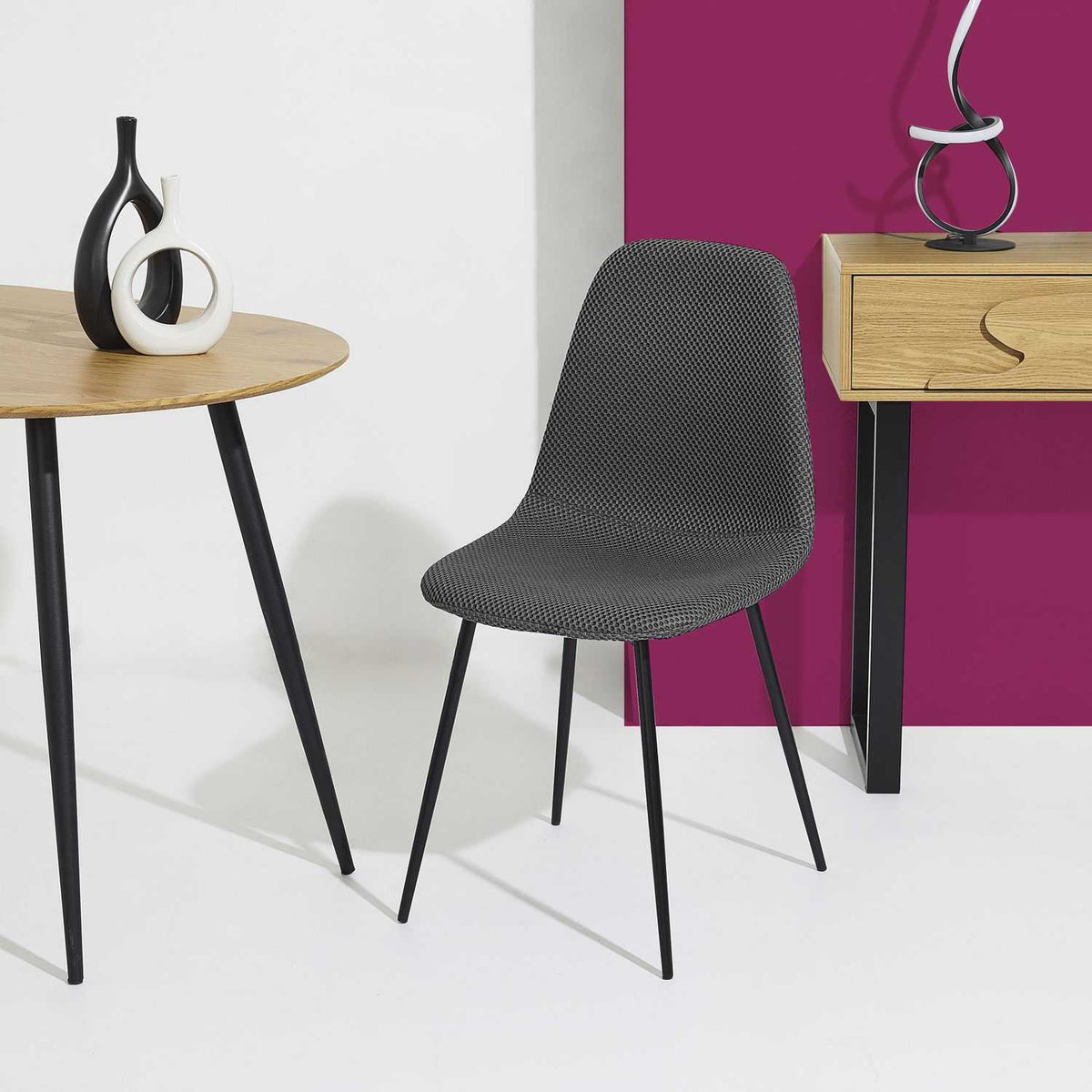 CHAISE ATOME GRIS