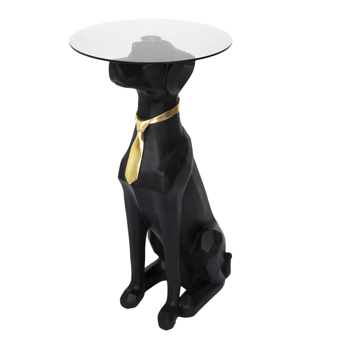 TABLE BASSE DECO CHIEN ASSIS 66CM